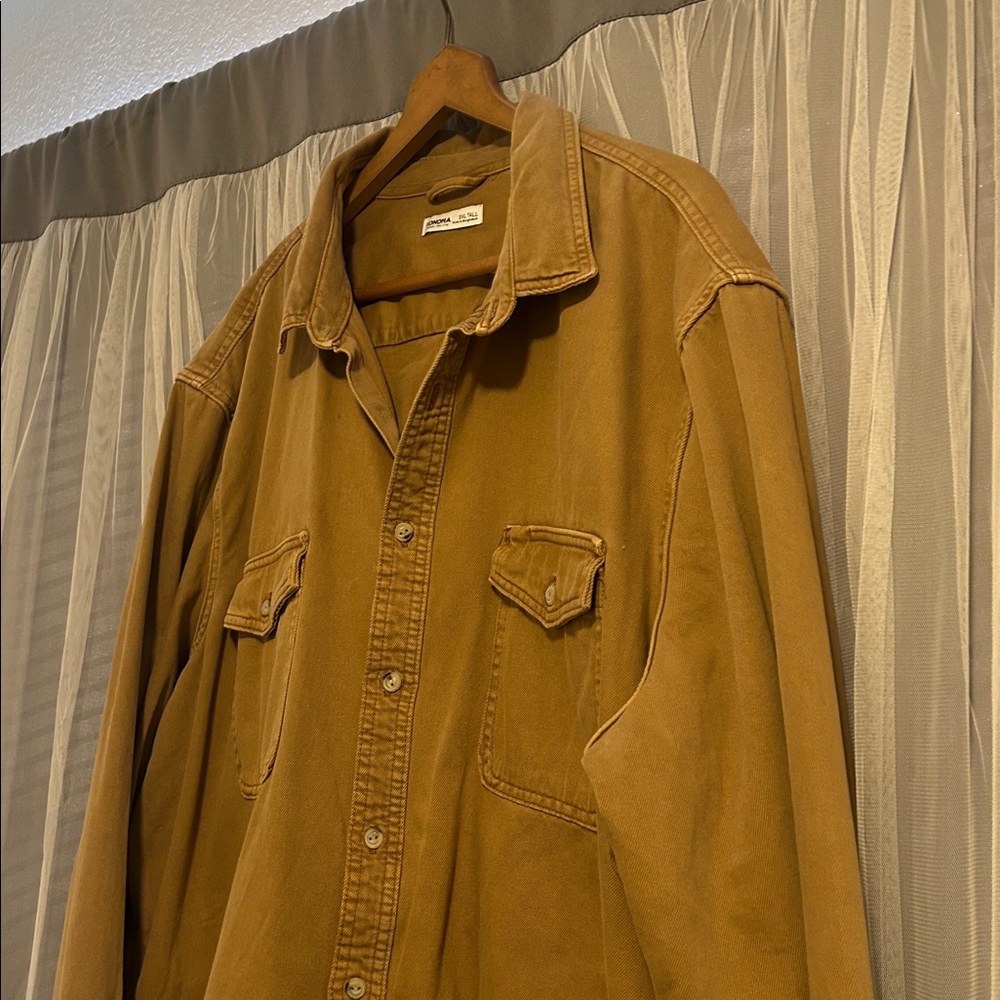 Men’s NWOT Sonoma Tan Shirt Jacket Size 3XL Tall - Picture 3 of 9